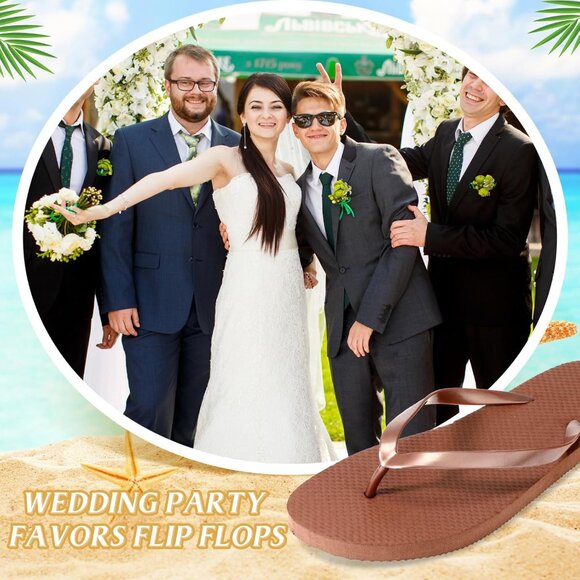 Bulk Women Men Kids Flip Flops Wedding Pool Beach Party Gift Pack 24 Pairs - Picture 3 of 6
